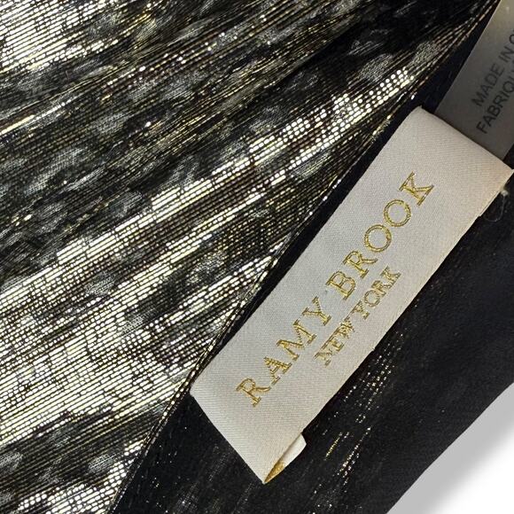 New w/Tags RAMY BROOK NEW YORK silk metallic snakeskin print evening dress gown - Picture 14 of 17